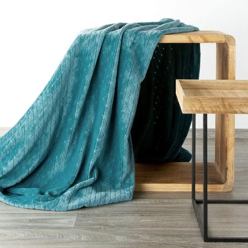 Plaid - Douce Et Moelleuse - En Microfibre - Turquoise 4, 170 X 210 Cm