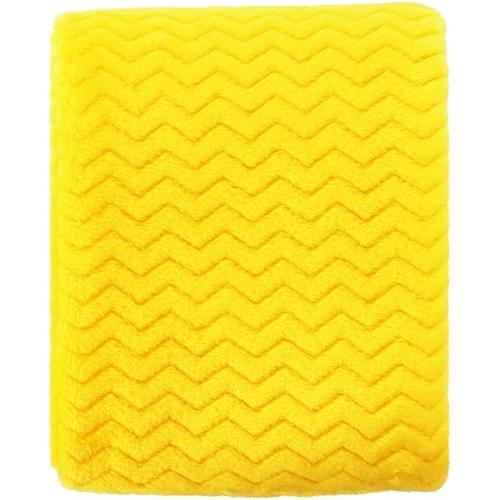 Petite Couverture Moelleuse Et Chaude Pour Bébé Fille, Tout-Petit, Berceau, Poussette,75cmx100cm, Jaune À Vagues