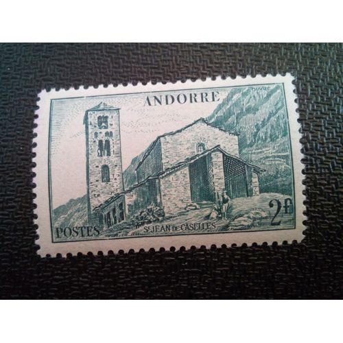 Timbre Andorre Yt 103 Église Sainte-Jeanne De Caselles 1944 ( 80404 )