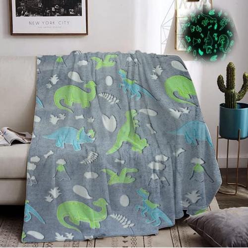 Couverture Licorne Pour Enfant - Douce - En Polaire - Cadeau Pour Enfants (Style Dinosaure, 150 X 200 Cm)