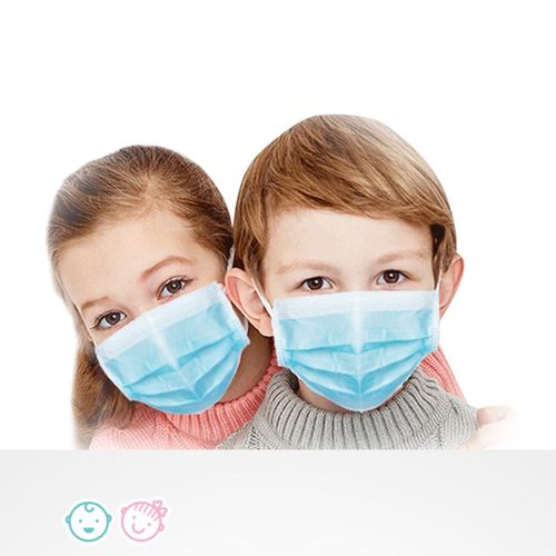 50pcs Masque Jetable Enfant 3 Couches Masque Anti-Poussière Protection De Visage Bouche Pour Enfant De 3 À 12ans