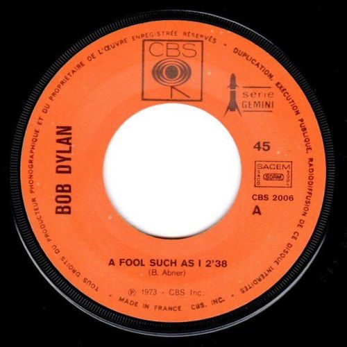 A Fool Such As I + Lily Of The West (French Press 1973) - No Cover