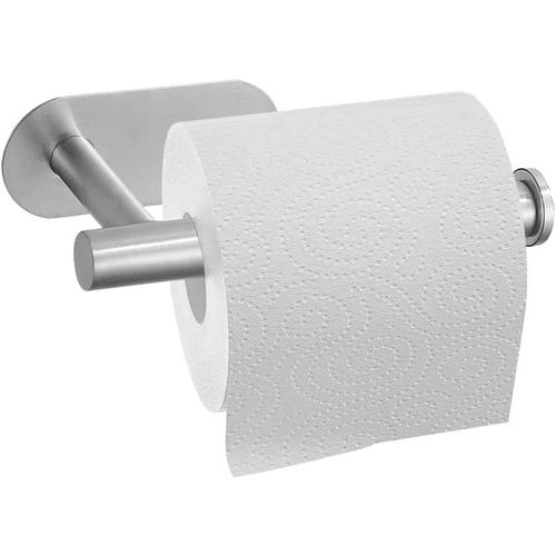 Porte Papier Toilette Adhesif Derouleur Papier Toilette Murale sans Perçage Support Papier Toilette Porte Rouleau Acier Inoxydable Accroche Papier WC pour Salle de Bain Cuisine Salon(Argent)