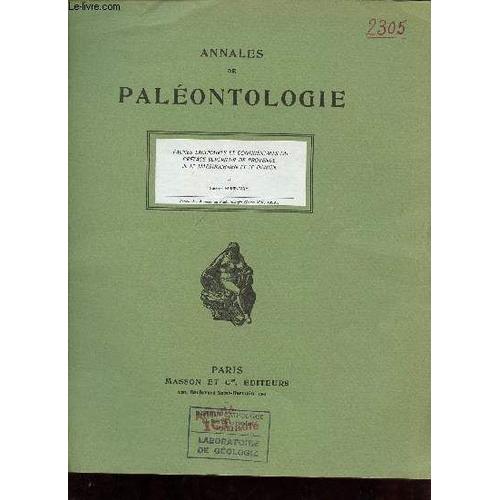 Faunes Lagunaires Et Continentales Du Crétacé Supérieur De Provence - Iii : La Maestrichtien Et Le Danien - Extrait Des Annales De Paléontologie Tome Xlv 1959 + Envoi De L Auteur.