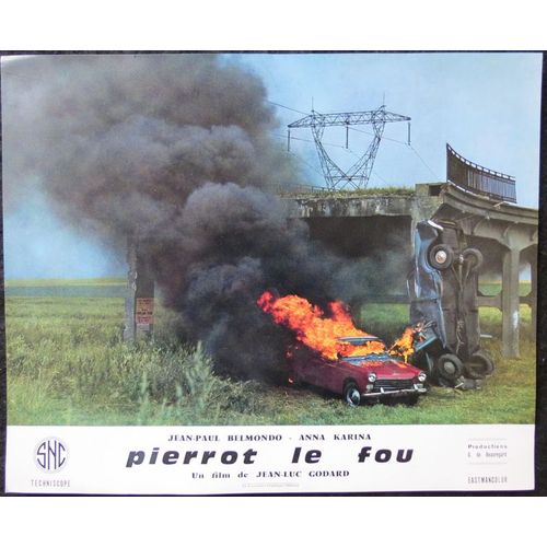 Pierrot Le Fou Film 1965 Jean-Luc Godard Avec Jean-Paul Belmondo, Anna Karina, Dirk Sanders, Samuel Fuller - 1 Photo Originale D'exploitation De Cin?ma 1965 - Petite Affiche 24x30 Cm - Nouvelle Vague