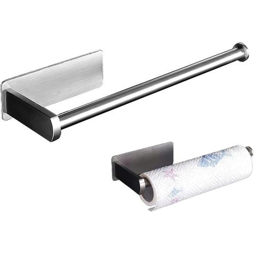 32cm Porte Papier Toilette Auto-adhésif de sans Forage Support de Papier Mural Titulaire de Papier,Porte Rouleau Papier WC en Acier INOX Derouleur Papier WC pour Armoires Cuisine ou Murs Salle Bain