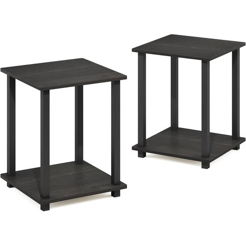 Simplistic Table De Bout, Bois, Expresso, Ensemble De 2, Pvc, Espresso/Noir, Set Of 2