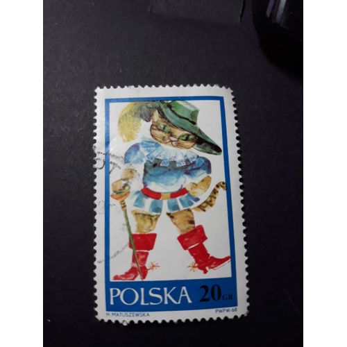 Timbre Pologne Polska Chat Botté