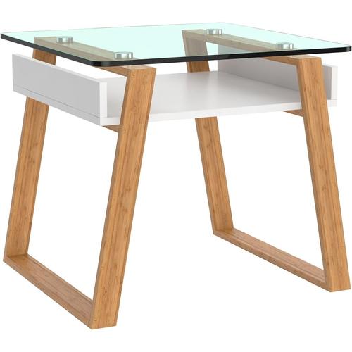 Petite Table Basse D¿Appoint Pablo, Table Basse Tendance, Table D¿Appoint Pour Salon, Jardin, Bureau, Table Bout De Canapé En Verre Et Bois