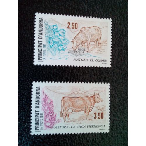 Timbre Andorre Yt 405 - 406 Séries: Préservation De La Nature 1991 ( 90404 )