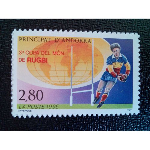Timbre Andorre Yt 455 Wc Rugby 1995 ( 90404 )