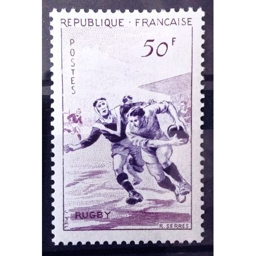Sports 1956 - Rugby 50f (Superbe N° 1074) Neuf* - France Année 1956 - N11170