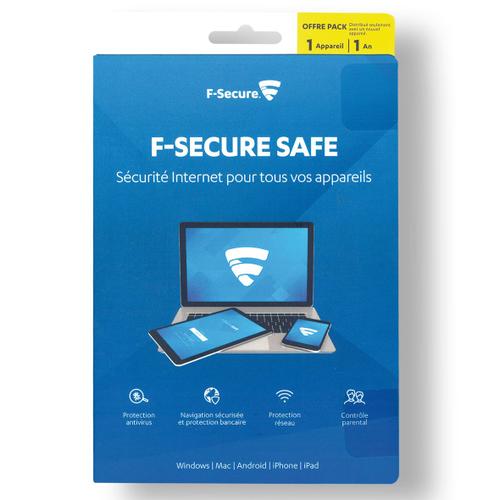 F-Secure Safe - Licence D'abonnement (1 An) - 1 Périphérique - Win, Mac, Android, Ios)