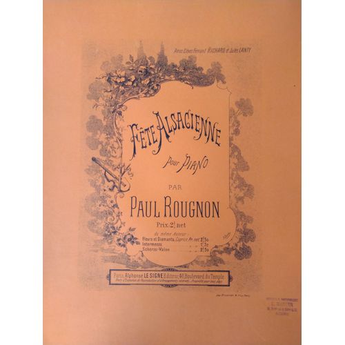 Fête Alsacienne Pour Piano Par Paul Rougnon