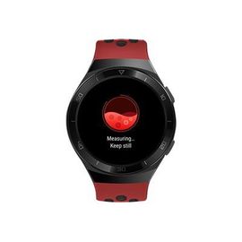 Huawei Watch Gt 2e - Acier Inoxydable Noir - Montre Connectée Avec Bracelet - Fluoroélastomère - Rouge Lave - Affichage 1.39" - 4 Go - Bluetooth - 43 G