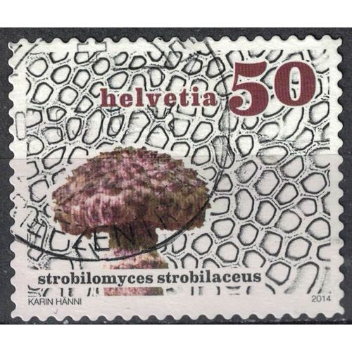 Suisse 2014 Oblitéré Rond Used Champignon Strobilomyces Strobilaceus Bolet Pomme De Pin Su