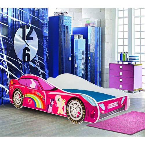 Lit Enfant + Matelas 160x80 - Lit Voiture ""Pinkcar""