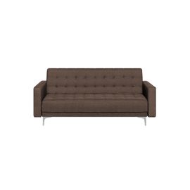 Canapé Convertible 3 Places En Tissu Marron Foncé Aberdeen
