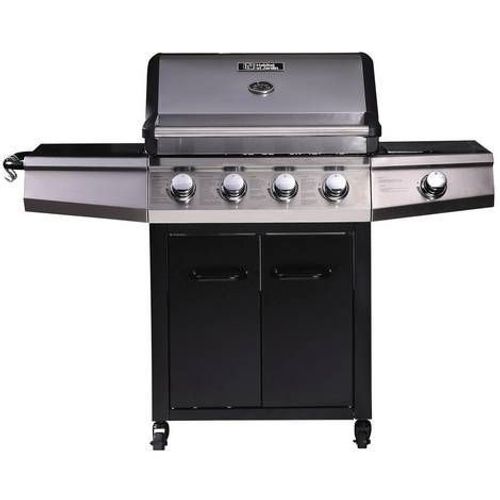 Barbecue gaz Bingo 5 - 5 Brûleurs dont 1 latéral - 15.2kW + Housse protection - Noir