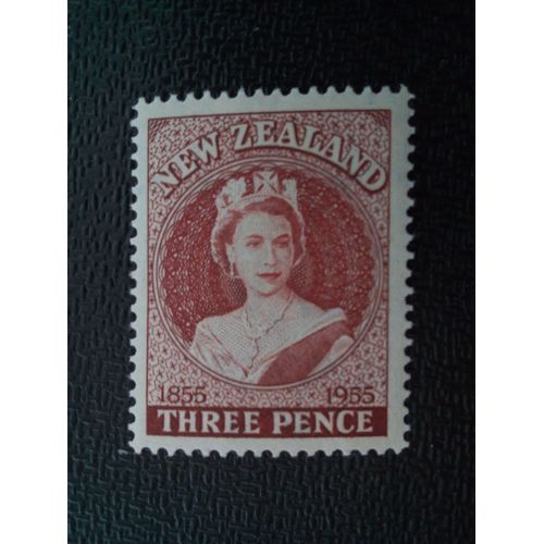 Timbre Nouvelle -Zelande Yt 344 Reine Elizabeth Ii 1955 ( 90404 1)