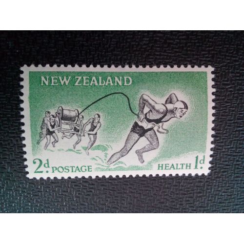 Timbre Nouvelle -Zelande Yt 362 Timbres Santé 1957 Sauveteurs 2 + 1 1957 ( 90404 1)