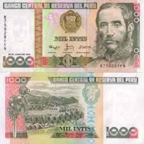 Billet De Banque 1000 Mil Intis - Banco Central De Reserva Del Peru - Pérou - Mariscal Andres Avelino Caceres - 1988