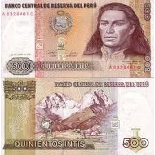 Billet De Banque 500 Quinientos Intis - Banco Central De Reserva Del Peru - Pérou - 1987