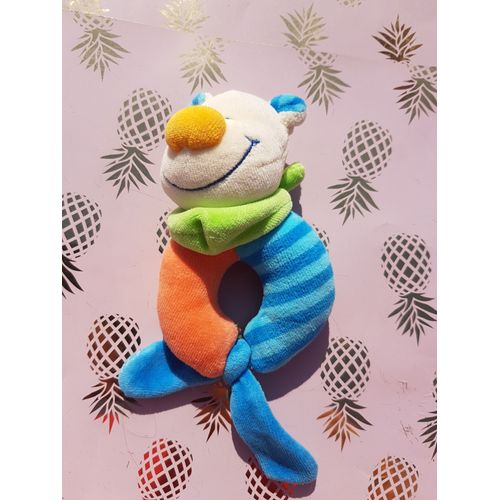 Doudou Peluche Hochet Grelot Jollybaby Hippopotame