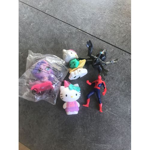 Lot De 5 Jouets Mac Donald ( Pokemon , Hello Kitty ,Petshop , Spiderman)