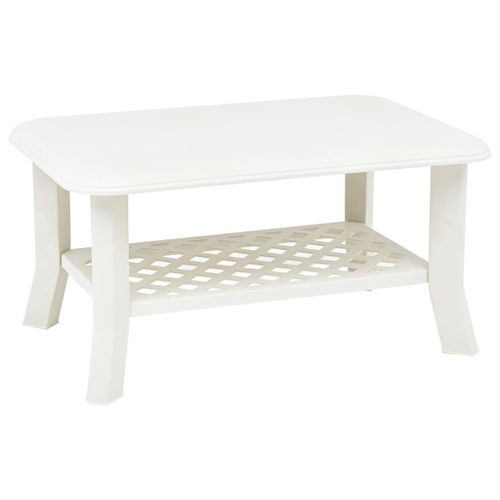 Table Basse Blanc 90 X 60 X 46 Cm Plastique