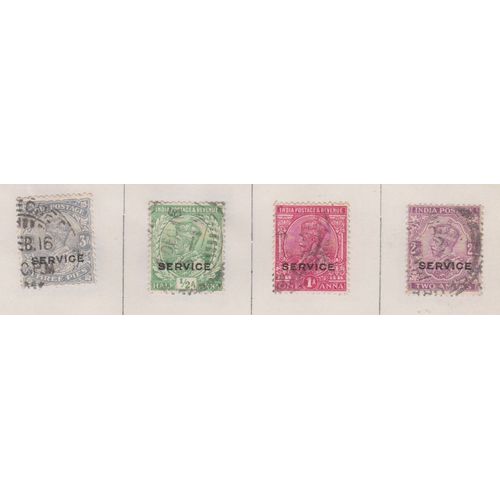 8 Timbres Poste D Inde Service . India Stamp