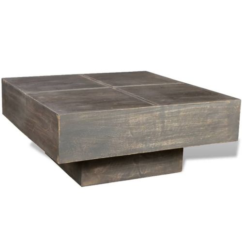 Table Basse Carrée Marron Foncé Bois Massif De Manguier