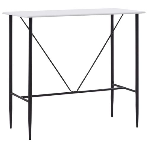 Table De Bar Blanc 120 X 60 X 110 Cm Mdf