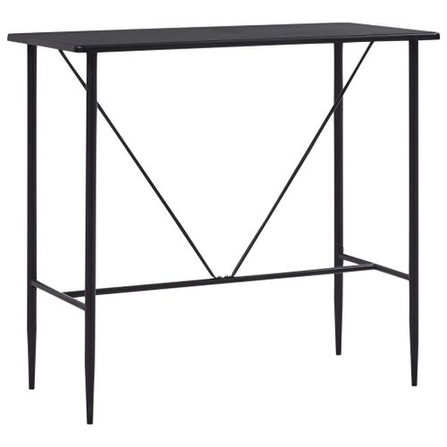 Table De Bar Noir 120x60x110 Cm Mdf