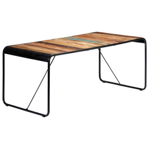 Table De Salle À Manger 180x90x76cm Bois De Récupération Solide