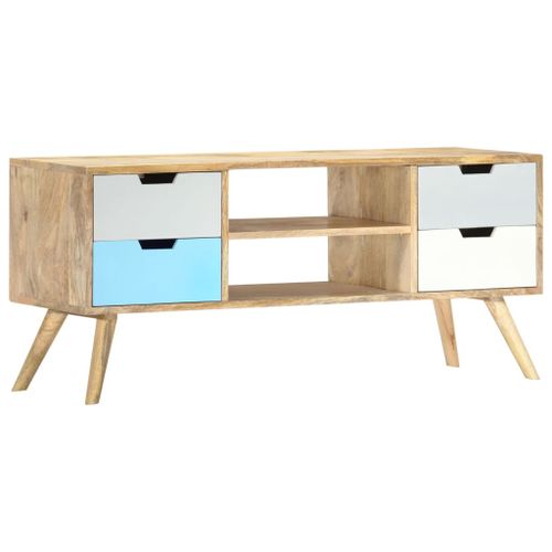Meuble Tv 110x35x48 Cm Bois De Manguier Massif