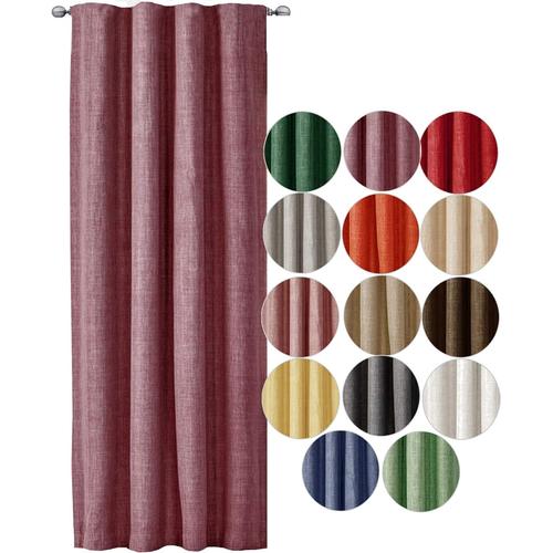 Rideau Occultant - 1x Rideau Avec Ruban Fronceur Pour Fenêtre Salon Chambre Bureau - Rideau Opaque 140 X 245 Cm En Polyester