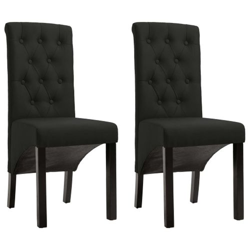 Chaises De Salle À Manger 2 Pcs Noir Tissu