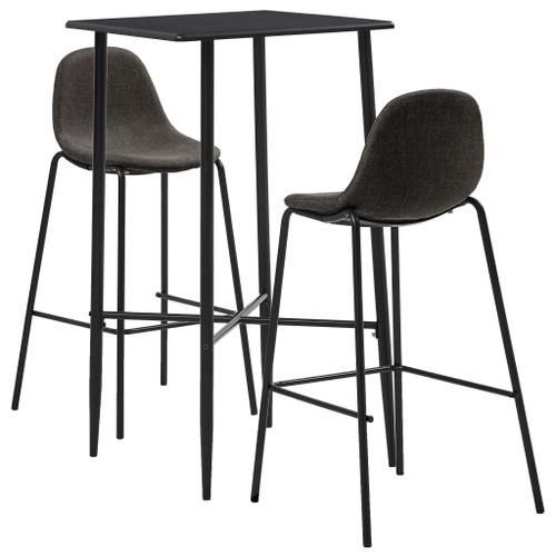 Ensemble De Bar 3 Pcs Tissu Gris Foncé