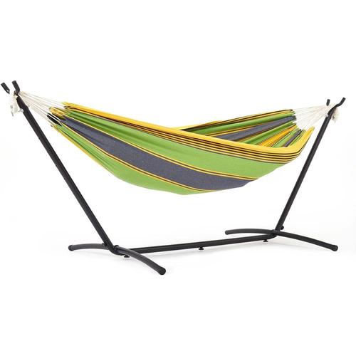 Hamac Double Avec Support Extérieur Portable, Hamac Sur Pied 2 Personnes Pour Camping Plage Voyages, 200 Kg Capacité Charge, Vert