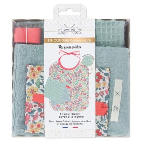 Kit Couture Premier Repas, Bavoir En Tissu Liberty ® Margaret Annie - Niveau Débutant Vendu Au Mètre
