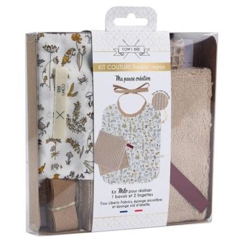 Kit Couture Premier Repas, Bavoir En Tissu Liberty ® Milo - Niveau Débutant Vendu Au Mètre