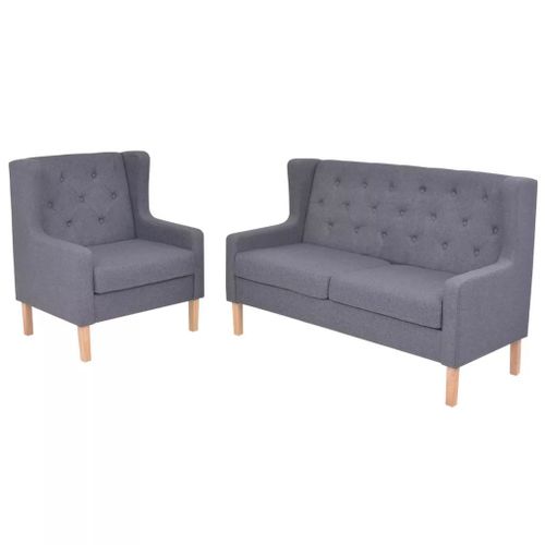 Ensemble De Canapés 2 Pcs Tissu Gris