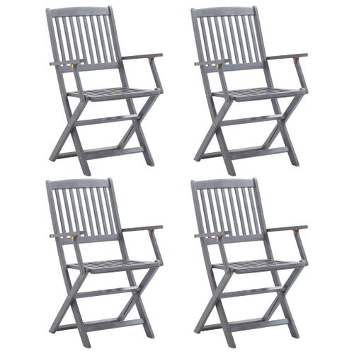 Chaises Pliables D'extérieur 4 Pcs Bois D'acacia Solide