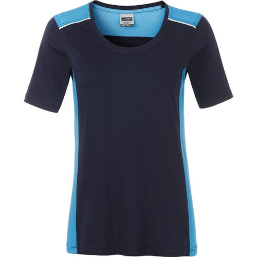 T-Shirt De Travail Manches Courtes - Femme - Jn859 - Bleu Marine