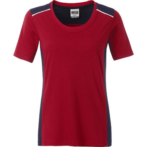 T-Shirt De Travail Manches Courtes - Femme - Jn859 - Rouge