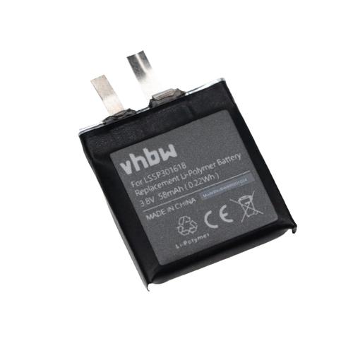vhbw batterie compatible avec Pebble Time Round laptop (58mAh, 3.8V, Li-Polymère)