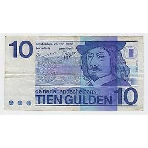 Billet De Banque 10 Tien Gulden - De Nederlandsche Bank - Hollande - Pays Bas - Frans Hals - 1968