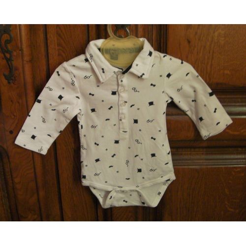 Body Noir/Blanc Kiabi - Taille 3 Mois