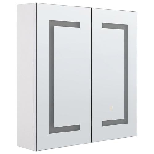 Armoire De Toilette Blanche Avec Miroir Led 60 X 60 Cm Mazarredo